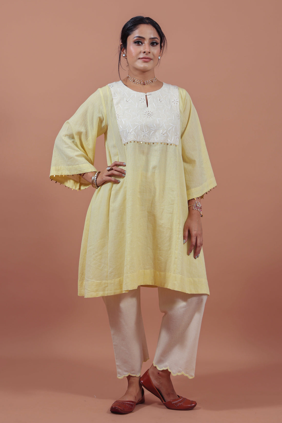Lemon Yellow A-Line Kurta