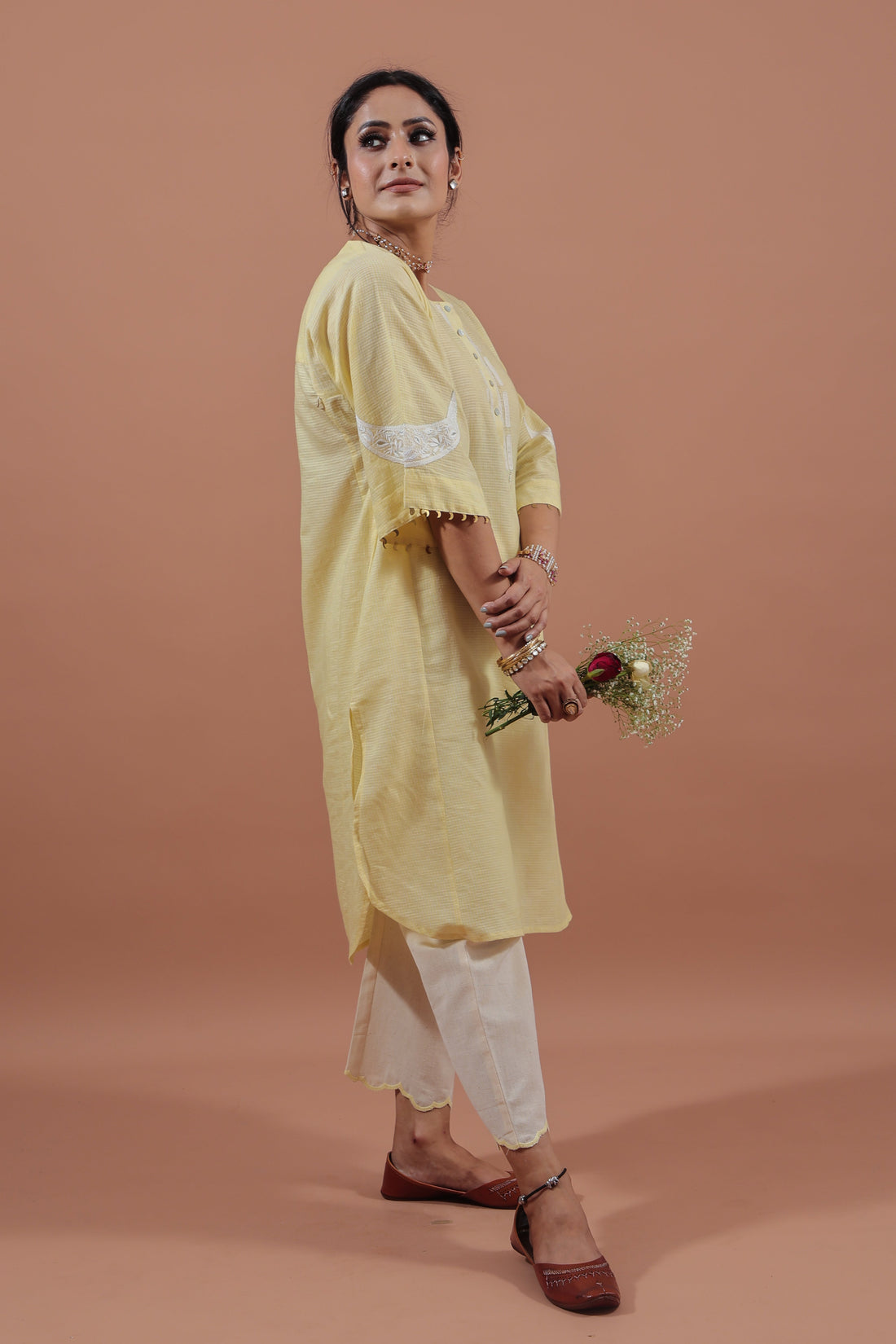 Lemon Yellow Crescent Kurta