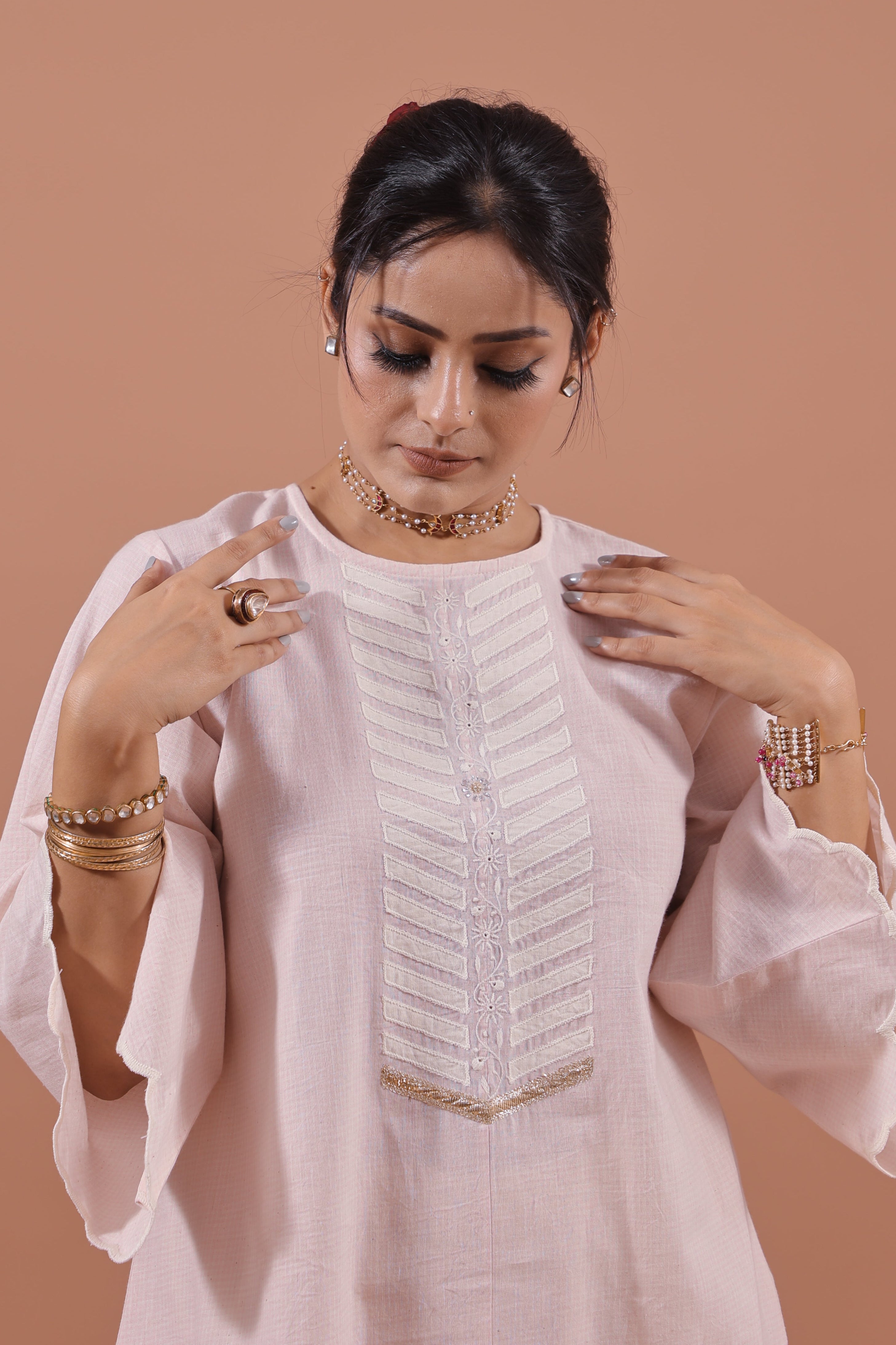 Blush Applique Kurta