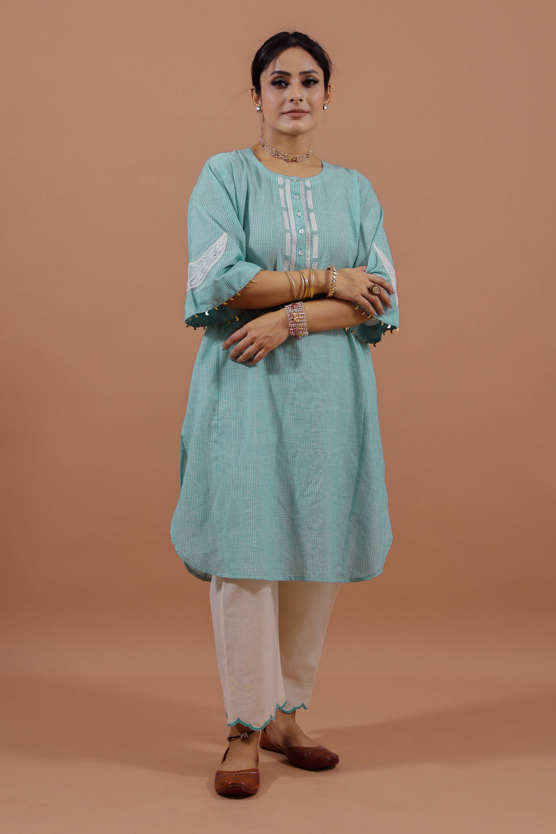 Aqua Crescent Kurta