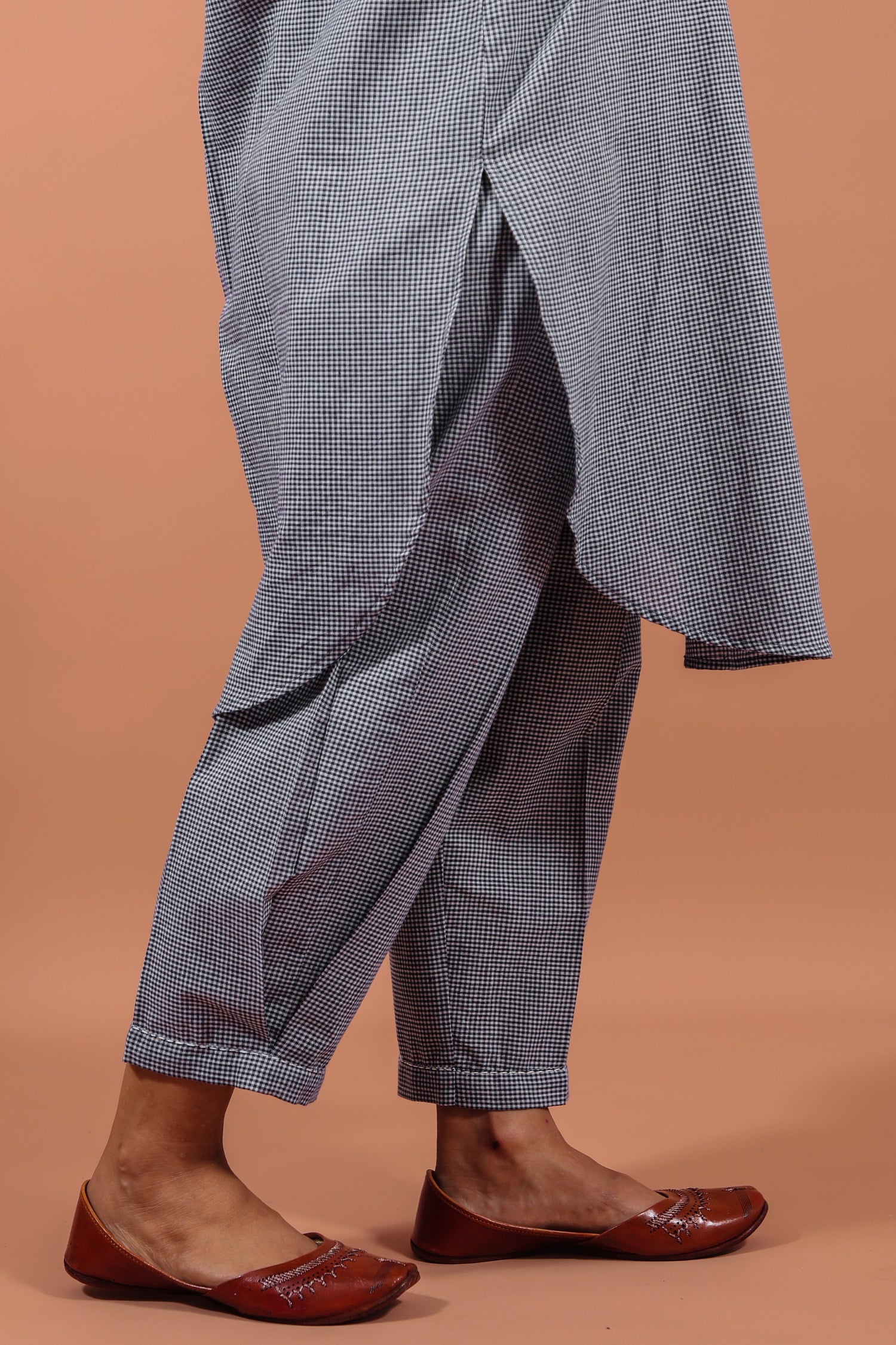 Indigo Checkered Kurta