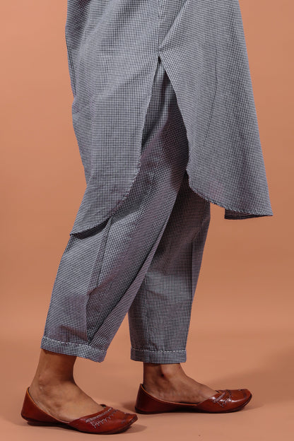 Indigo Checkered Kurta