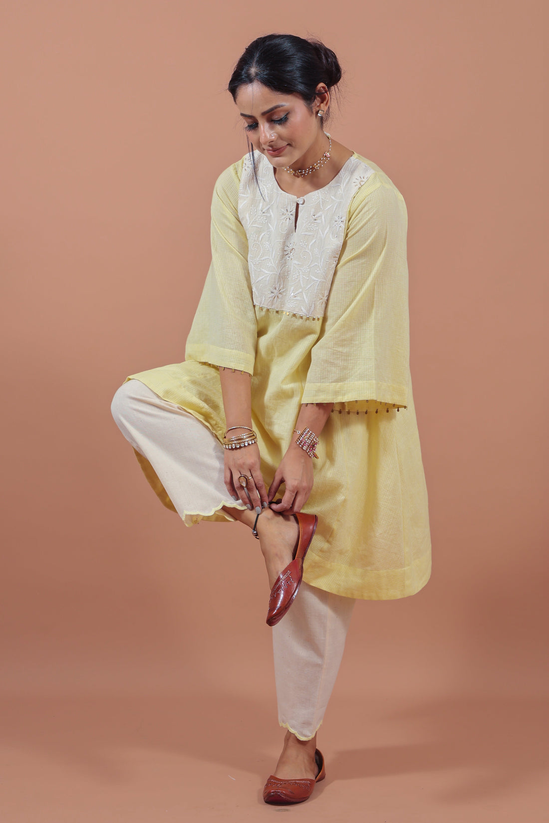 Lemon Yellow A-Line Kurta