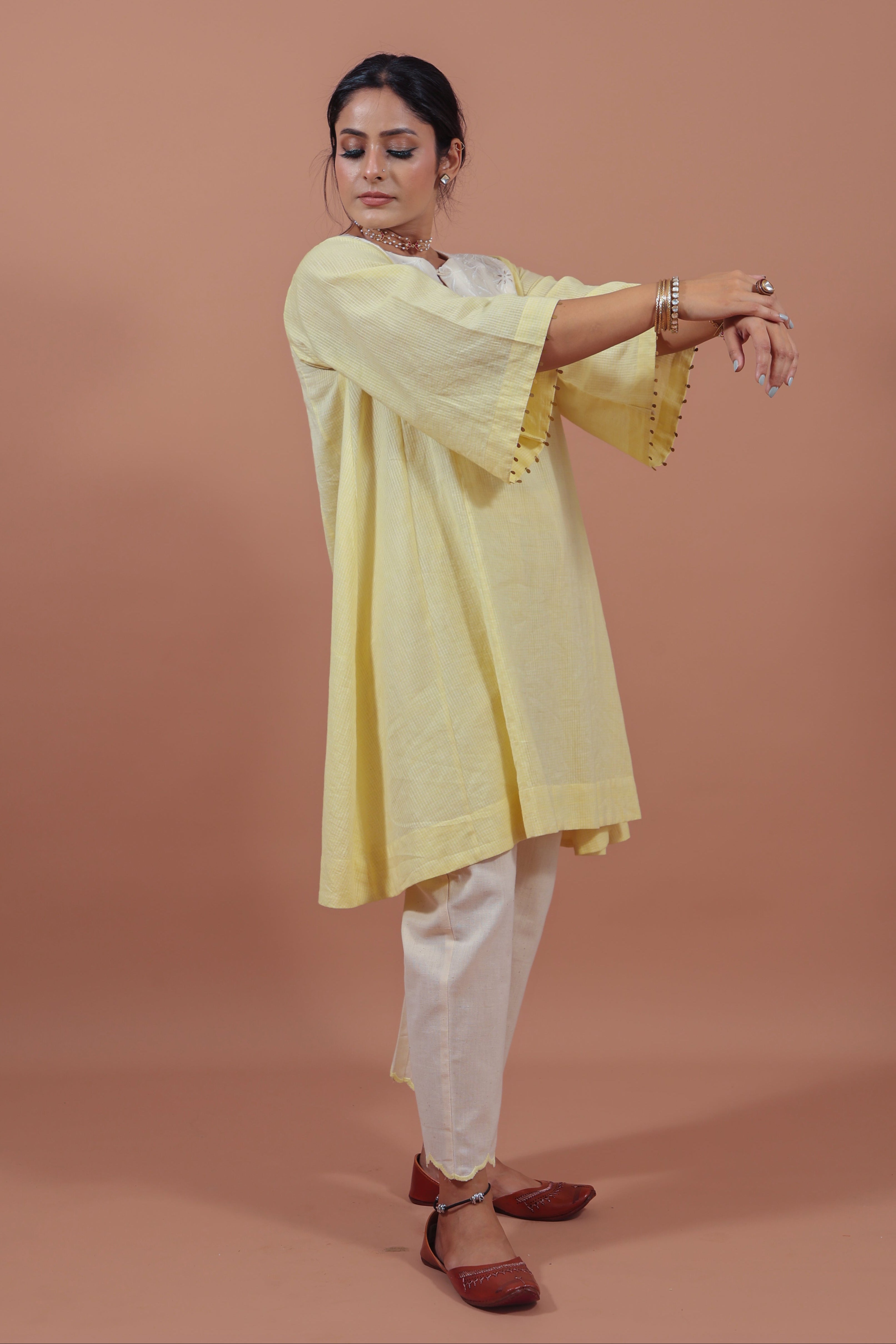 Lemon Yellow A-Line Kurta