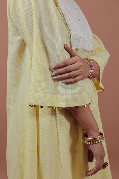 Lemon Yellow A-Line Kurta