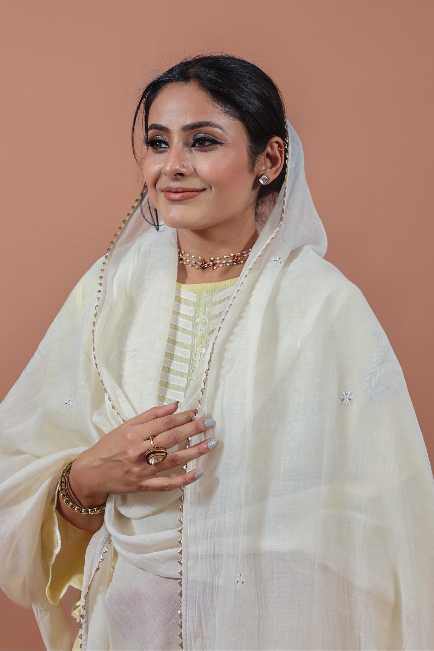 Lemon Yellow Applique Kurta
