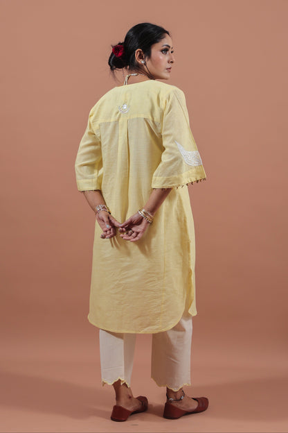 Lemon Yellow Crescent Kurta