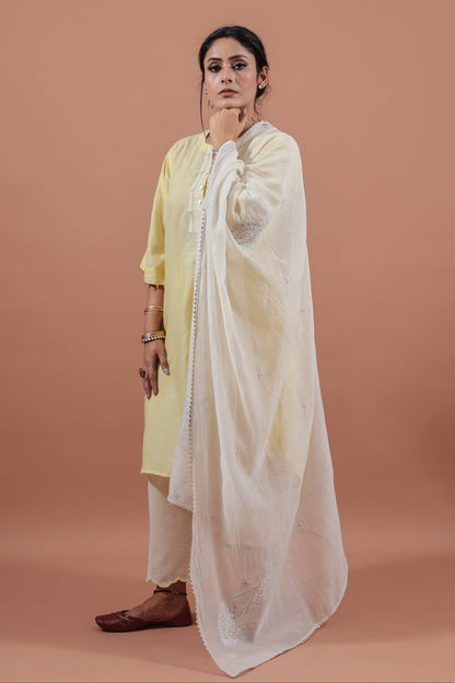 Lemon Yellow Crescent Kurta
