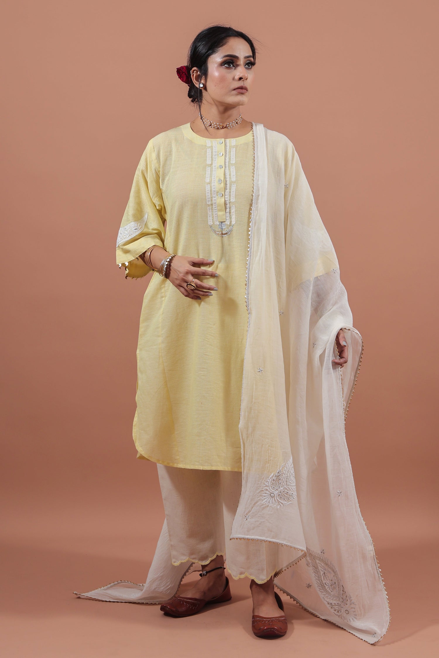 Lemon Yellow Crescent Kurta
