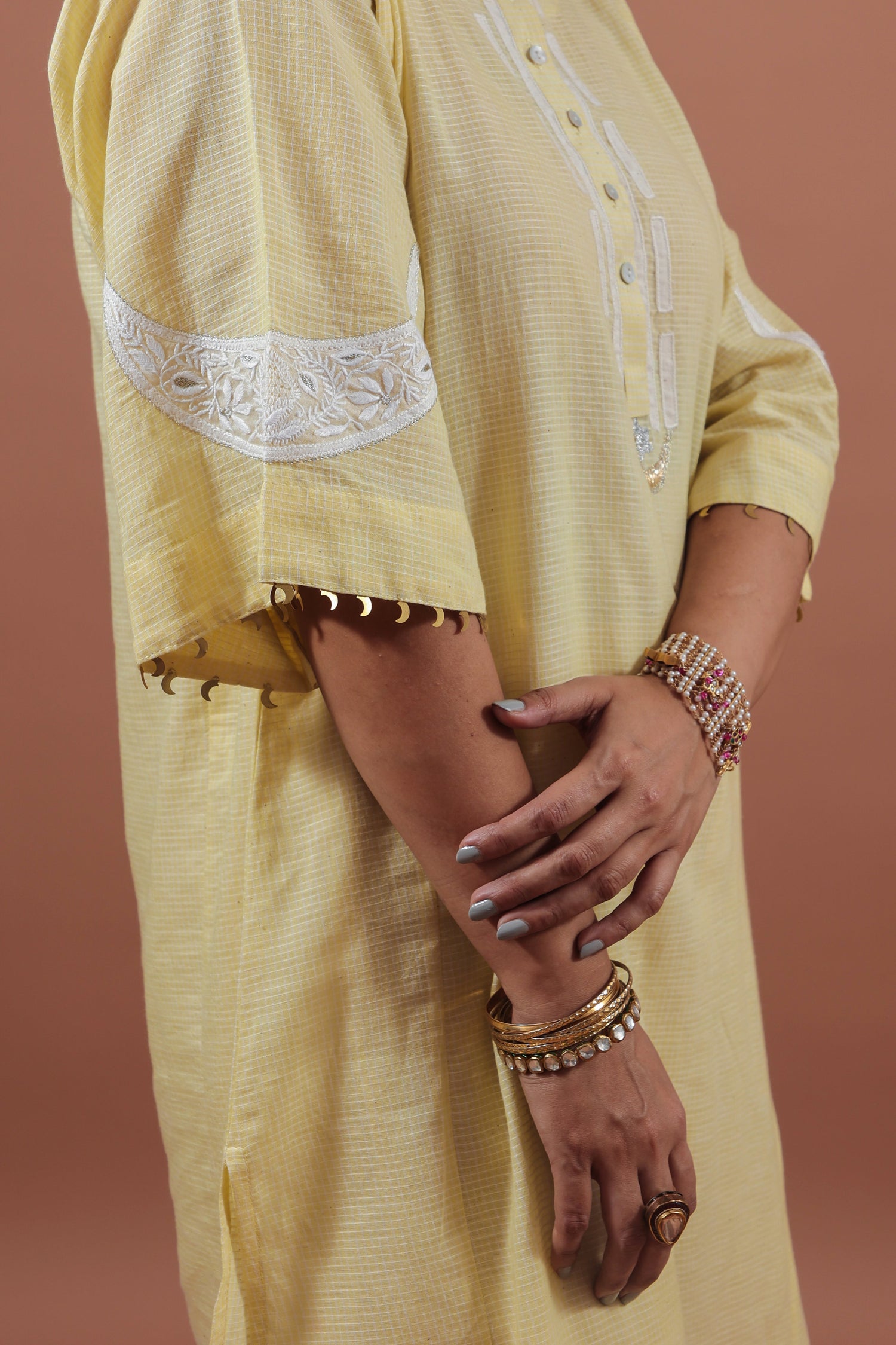 Lemon Yellow Crescent Kurta