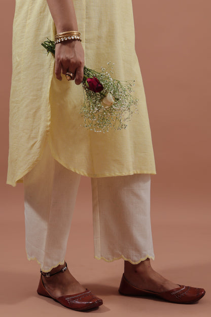 Lemon Yellow Crescent Kurta