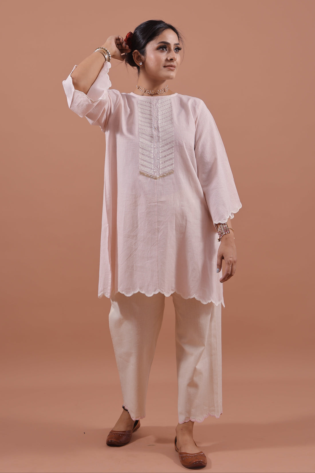 Blush Applique Kurta