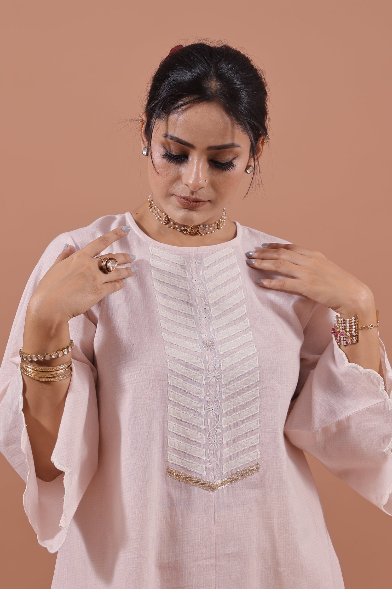 Blush Applique Kurta