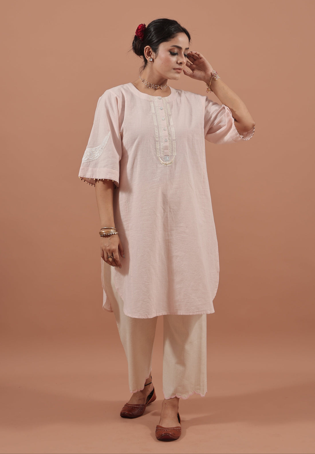 Blush Crescent Kurta