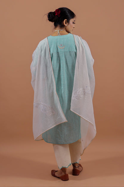 Aqua Crescent Kurta