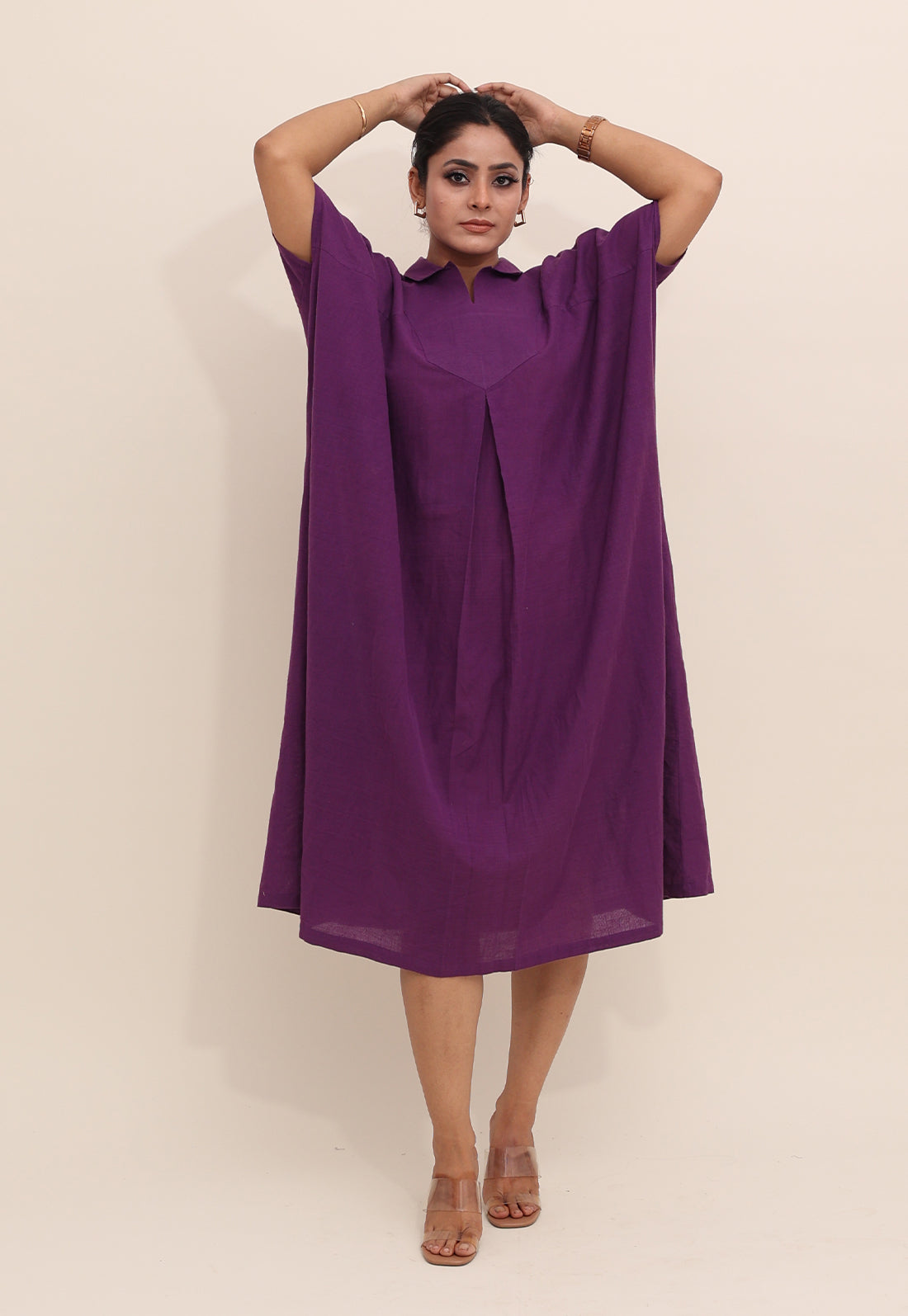 Solid Purple Kaftan Dresses