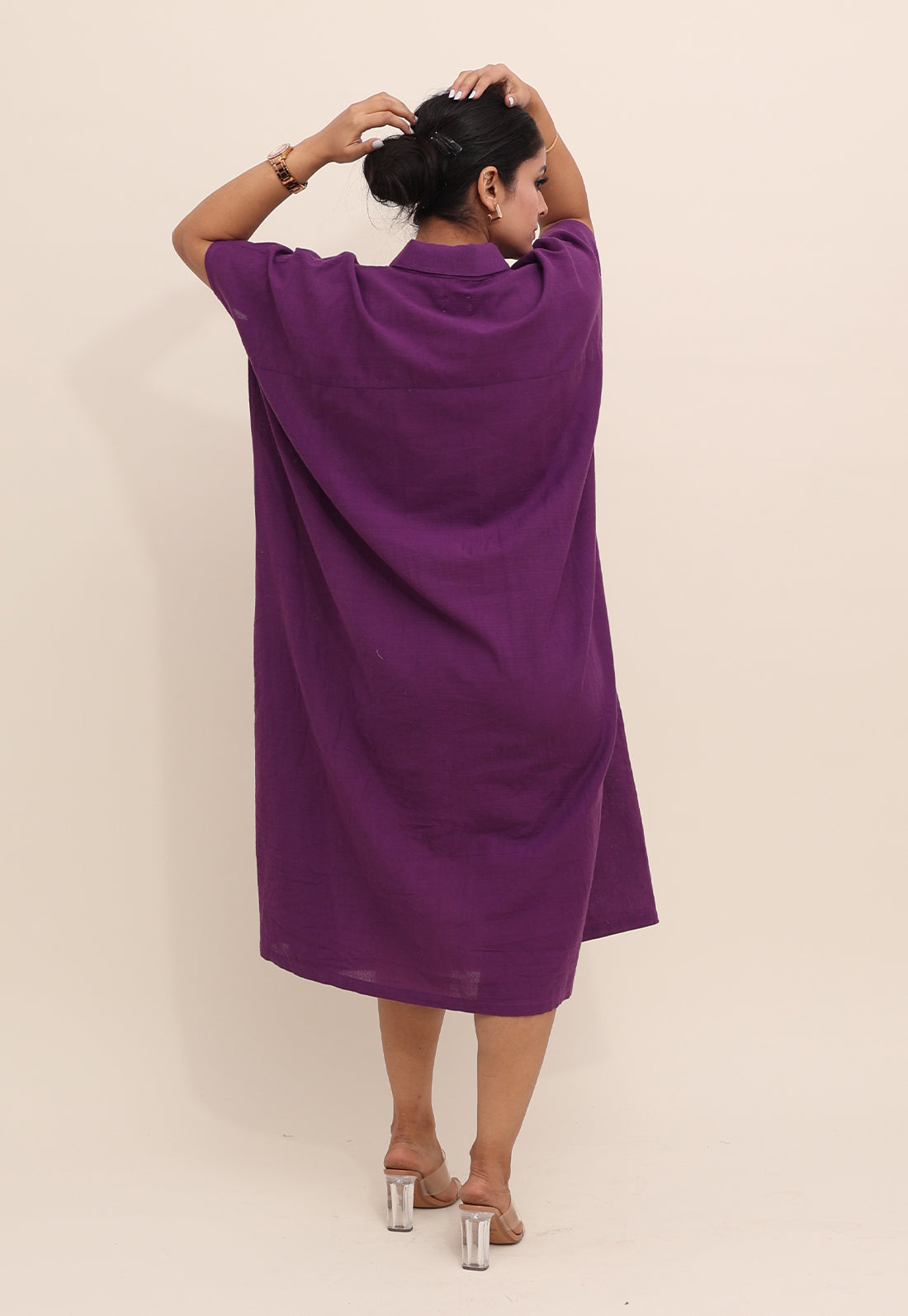 Solid Purple Kaftan Dresses