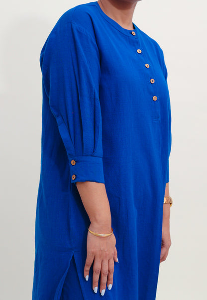 Solid Blue Drop Shoulder Set