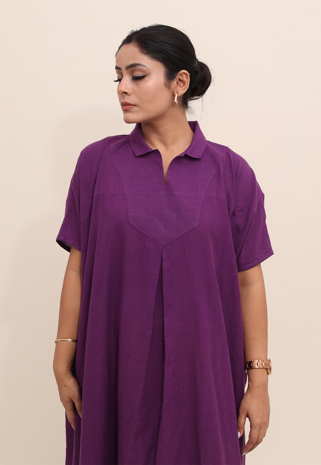 Solid Purple Kaftan Dresses