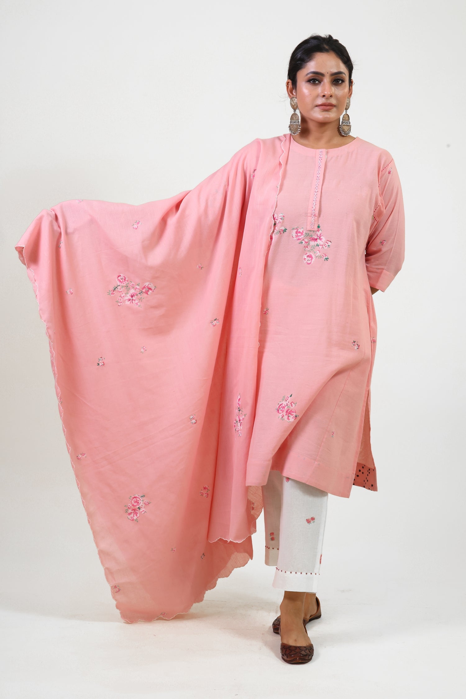 Pink Bloom Dupatta