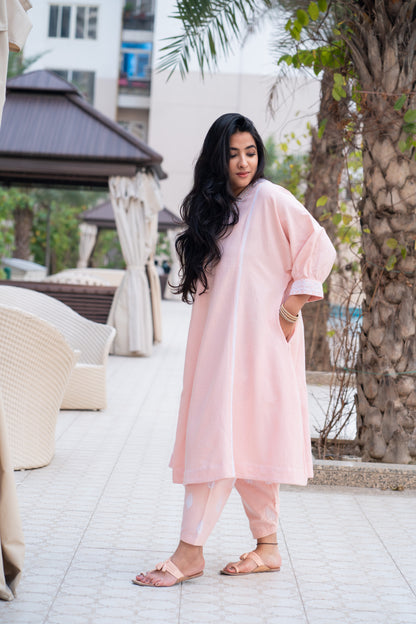 Pink Chikankari Choga Tunic