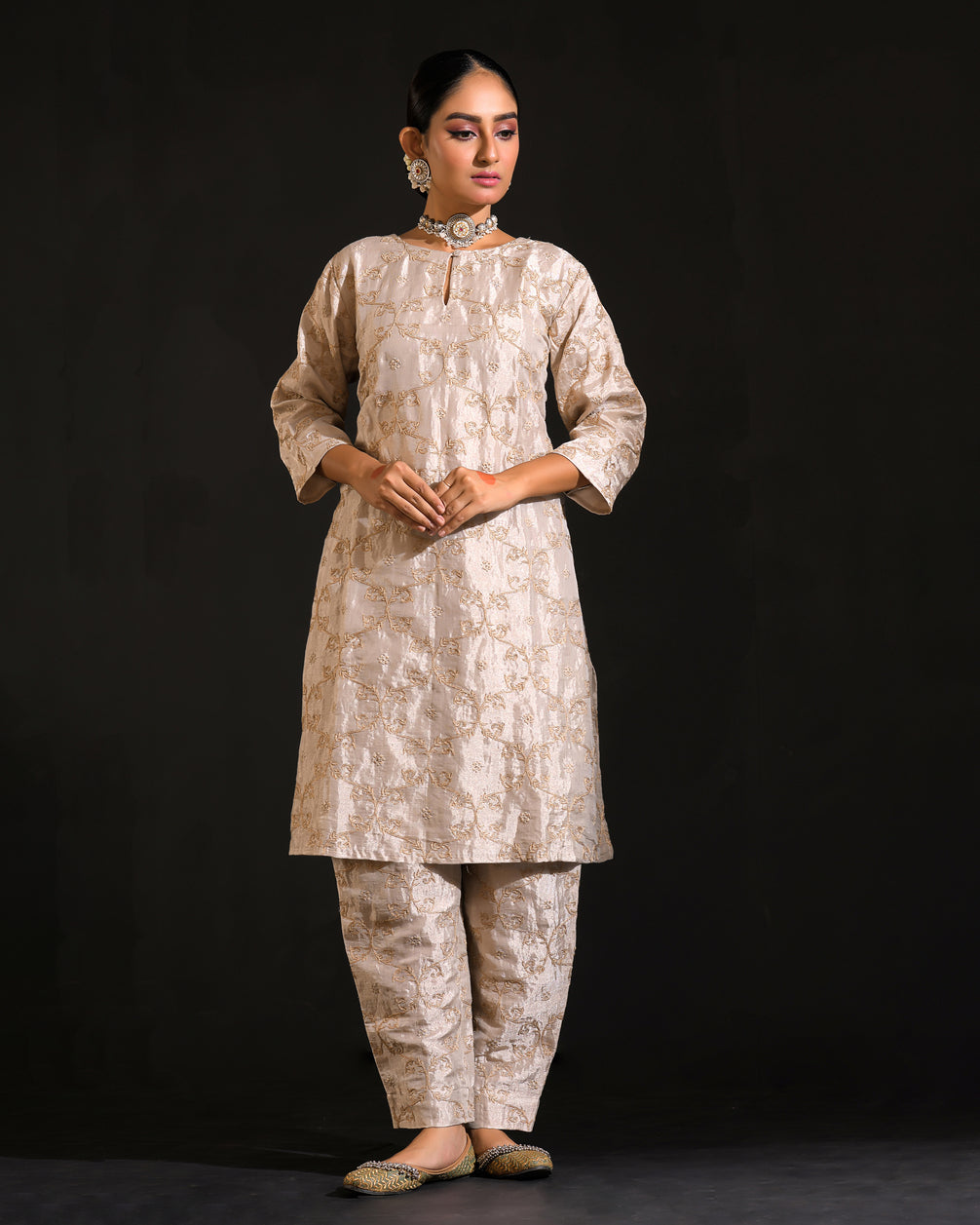 Meeram Silver Co-ord Set