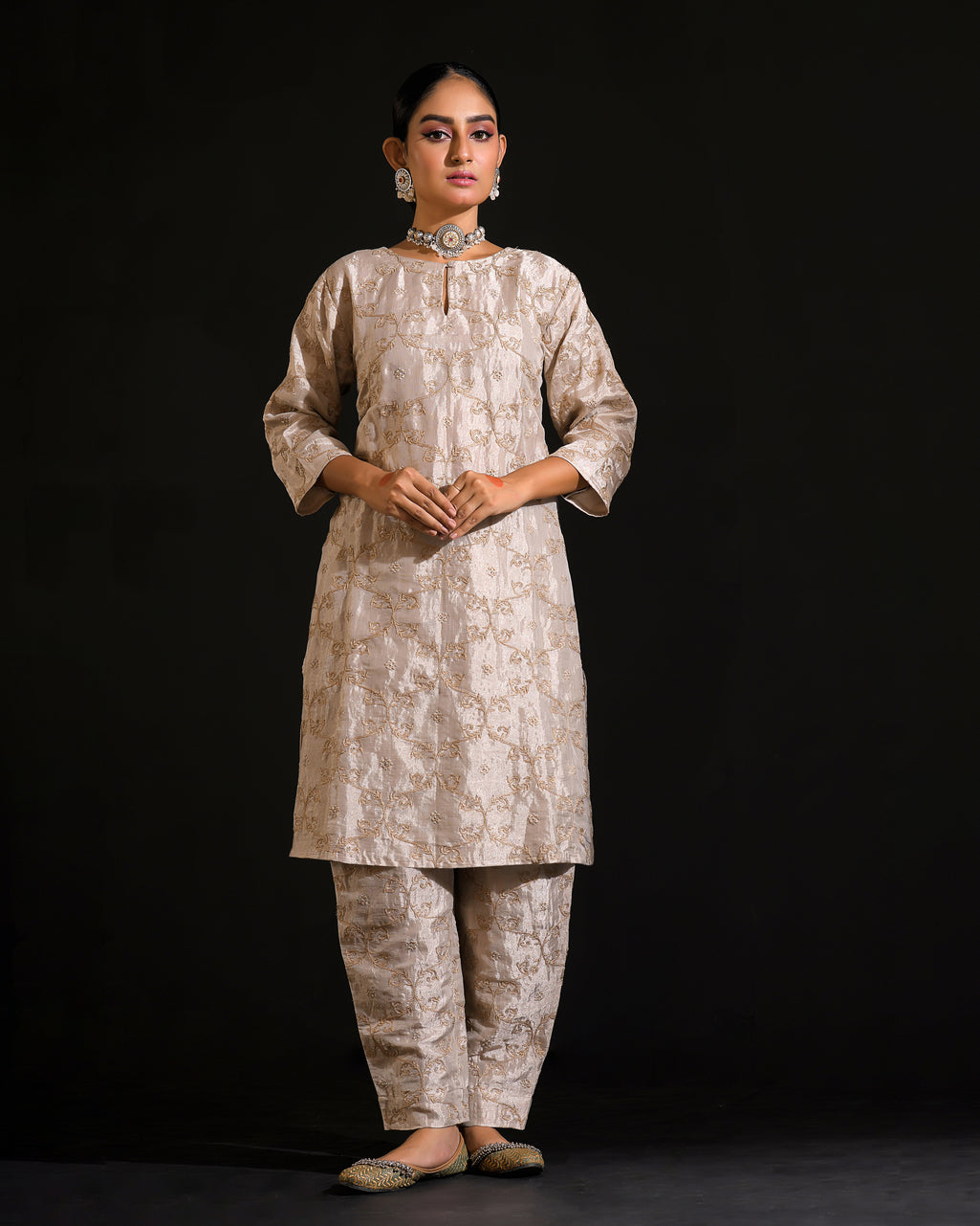 Meeram Silver Co-ord Set