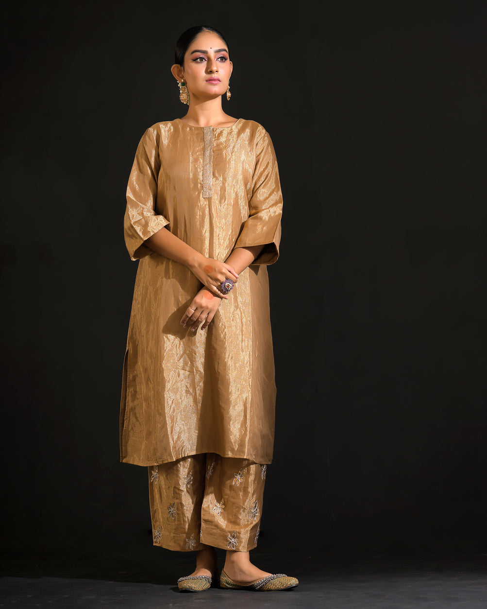 Muntaha Gold Co-ord Set