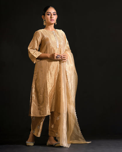 Muntaha Gold Co-ord Set