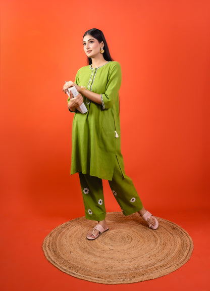 Organic Cotton Leaf Green Set